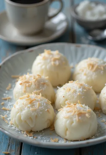 Кускус де арроз, десерт из рисовой муки, поданный на стол