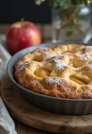 Яблочно-коричный пирог при подаче