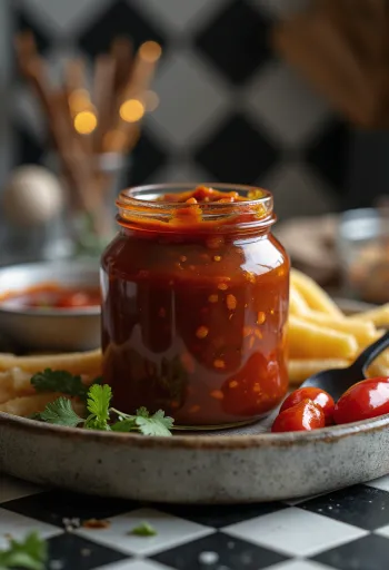 Копченый соус барбекю с чили при подаче