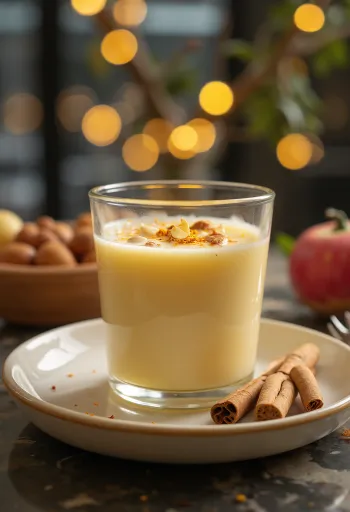 Кесар Бадам Милк, украшенный миндалем и шафраном