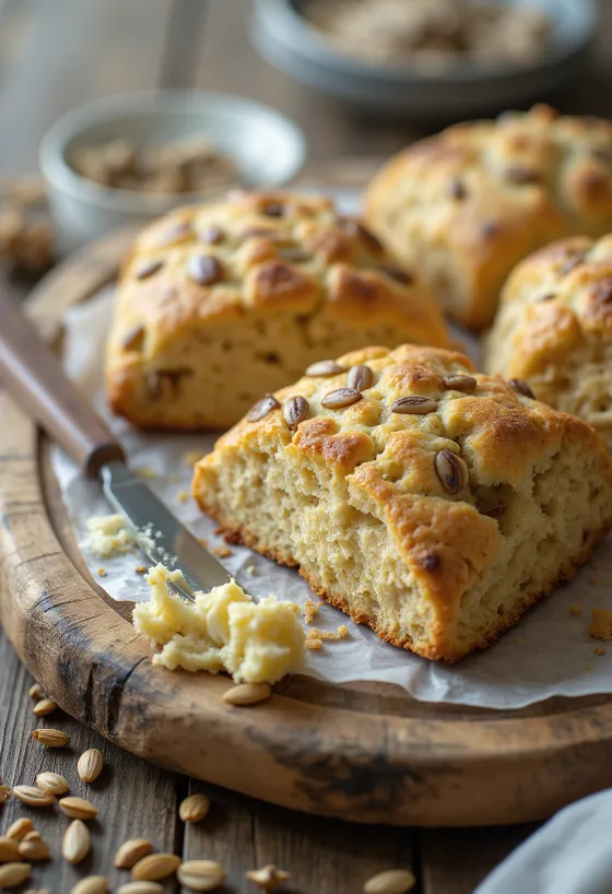 Сконы с семенами подсолнечника