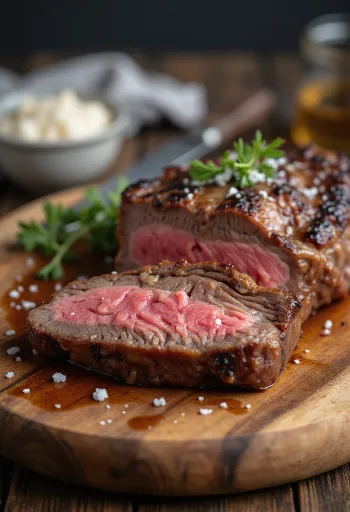 Пиканья, ломтики бразильской говядины на гриле с жареным картофелем и соусом чимичурри