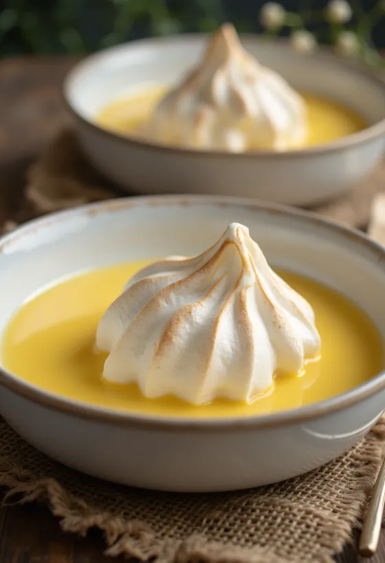 Мадартей, поданный в стаканах, украшенный ванильным кремом и пеной из яичного белка