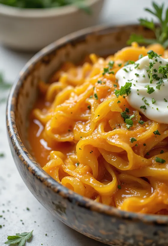 Веганская секейская капуста с сейтаном при подаче