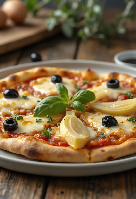 Pizza ai Carciofi e Olive с артишоками и оливками