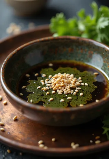 Соевый соус с васаби поданный рядом с суши