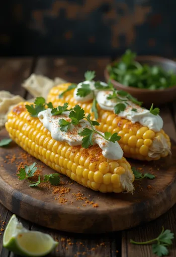 Элоте со сметаной — свежая кукуруза со сметаной, сыром и острой паприкой