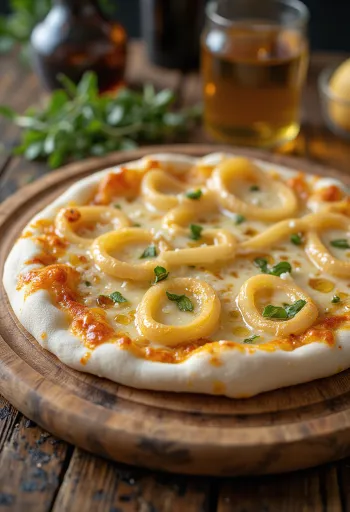 Pizza ai Cipollotti с зеленым луком и сыром