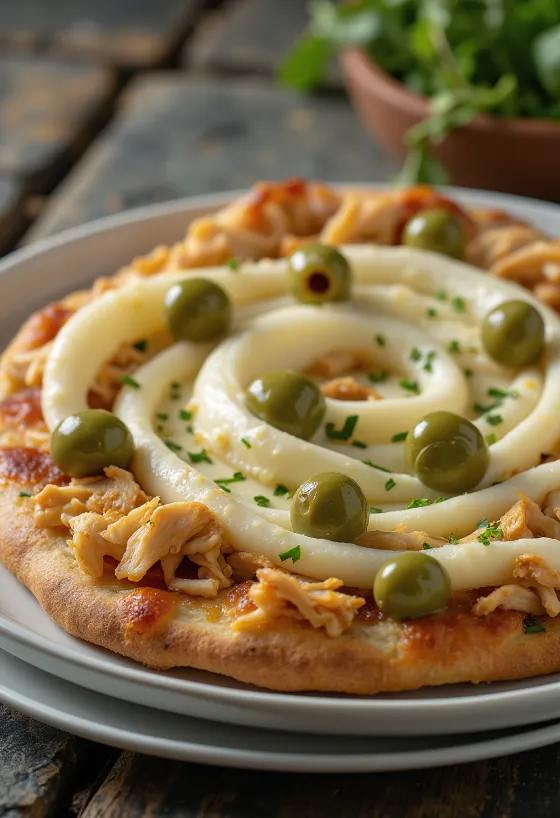 Pizza de Frango com Catupiry с куриной грудкой и сливочным сыром