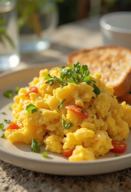 Тофу-скрэмбл с куркумой и свежими овощами
