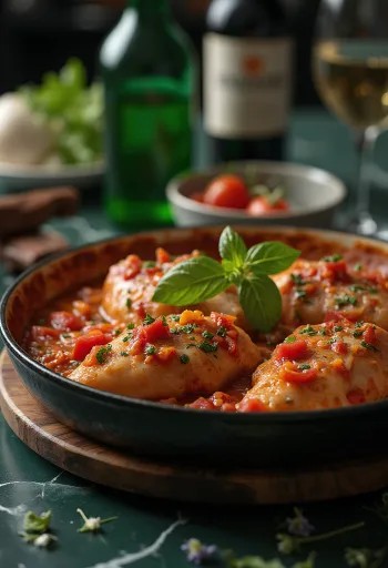 Pollo alla Cacciatora, поданная со свежим хлебом