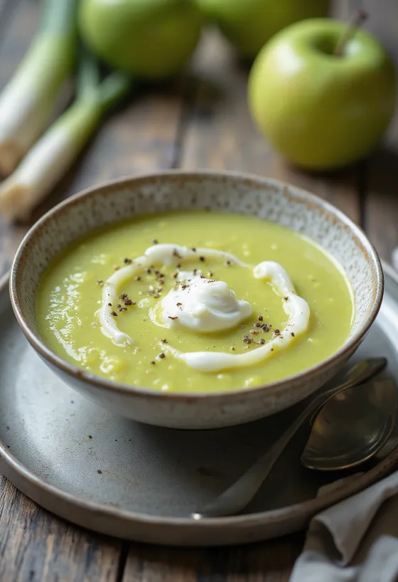 Пребиотический яблочный соус с луком-пореем