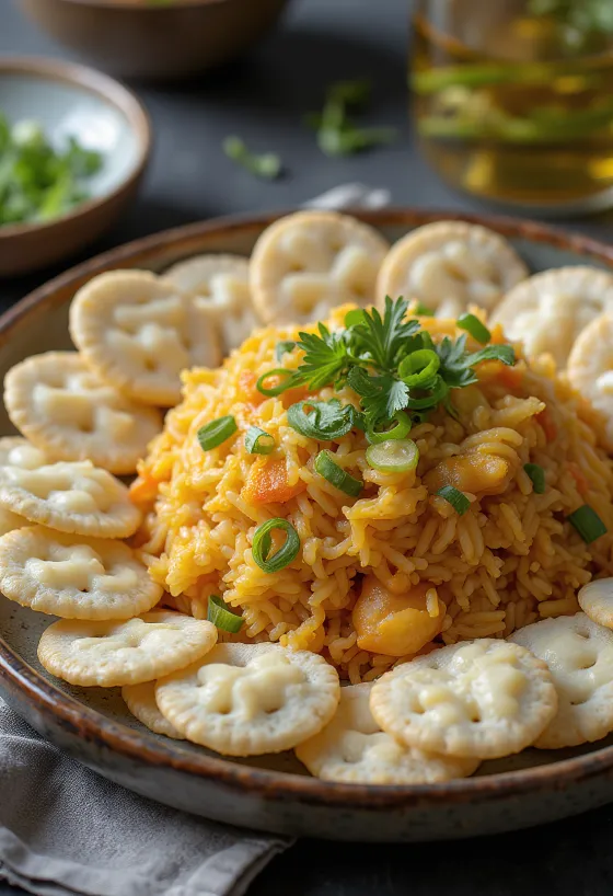 Наси Горенг с крупуком, богатыми специями и крупуком