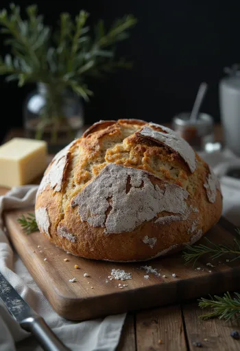 Классический финский ржаной хлеб формы руйслимппу, темно-коричневый, с присыпанной мукой коркой