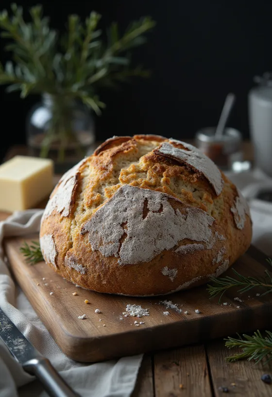 Классический финский ржаной хлеб формы руйслимппу, темно-коричневый, с присыпанной мукой коркой