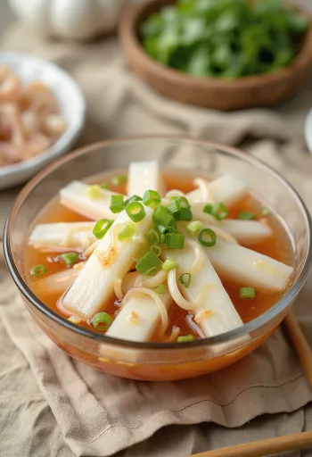 Дончхими, корейский кимчи из редьки на водной основе со свежими овощами