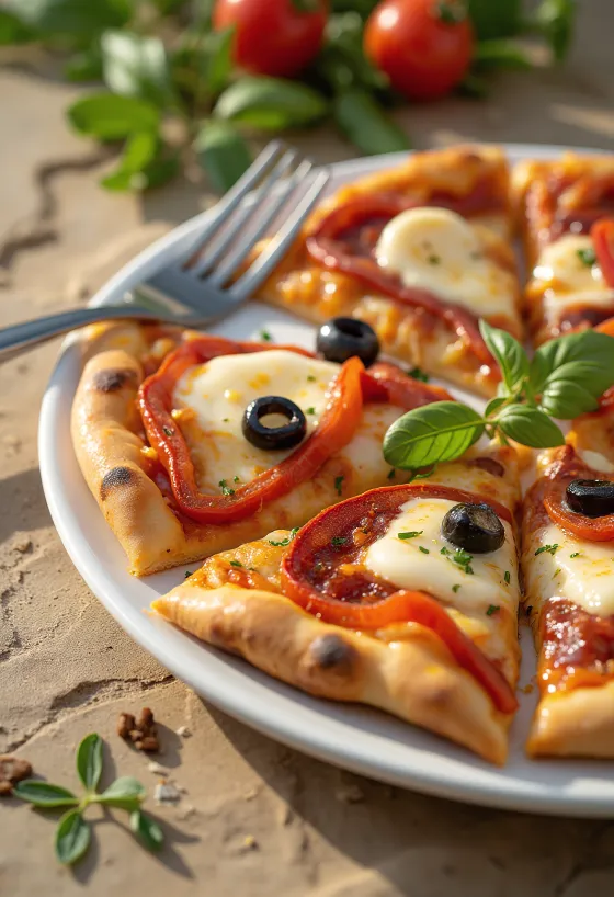 Pizza Española с чоризо, красным перцем и оливками