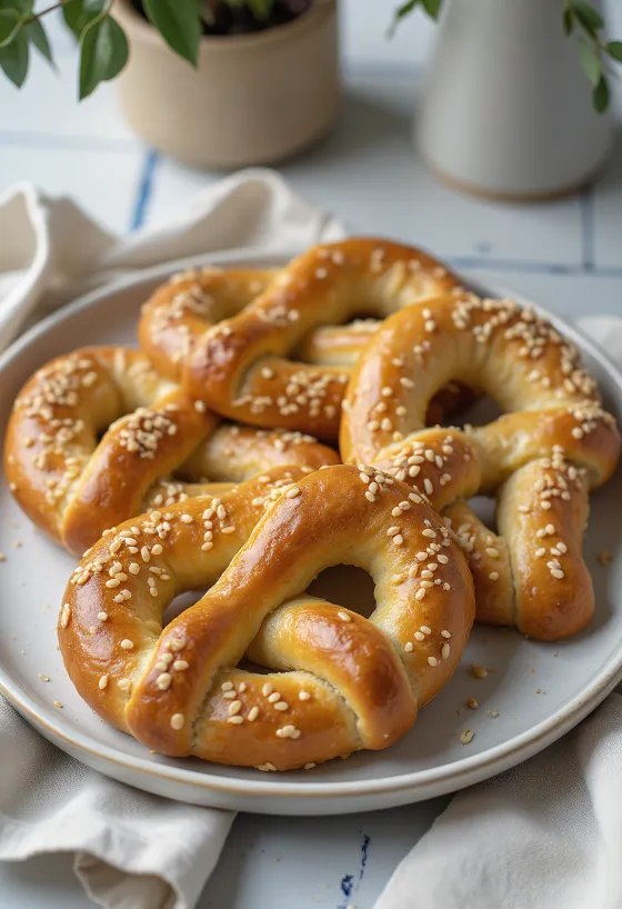 Крендель с розмарином при подаче