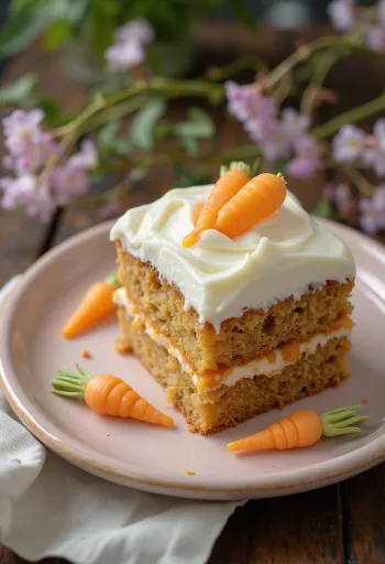 Пасхальный морковный торт с декором из мастичной моркови